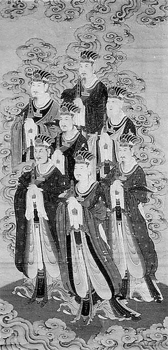Seven Heavenly Kings, Unidentified artist, Hanging scroll; color on silk, China 