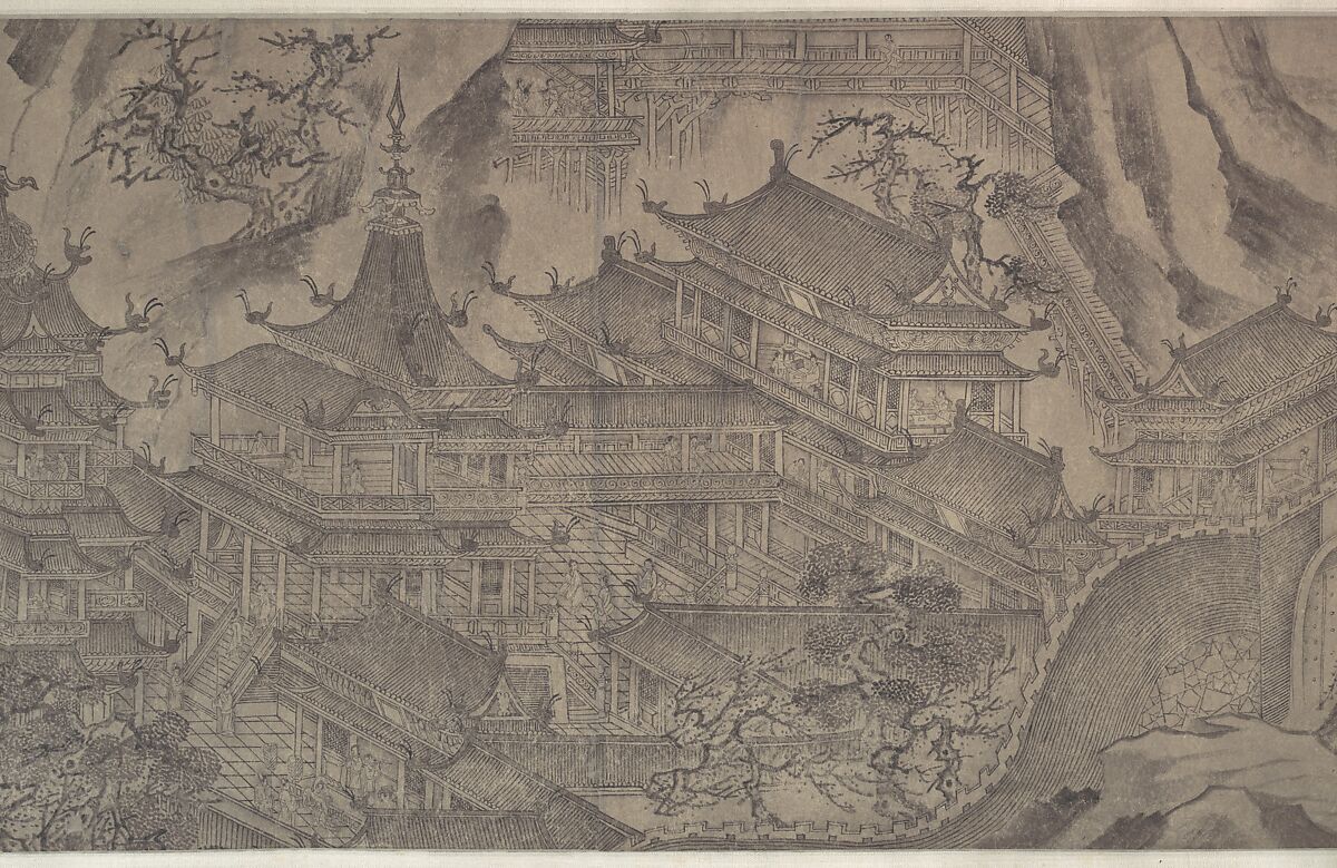 The Daming Palace, Formerly Attributed to Wang Zhenpeng (Chinese, active ca. 1275–1330), Handscroll; ink on paper, China