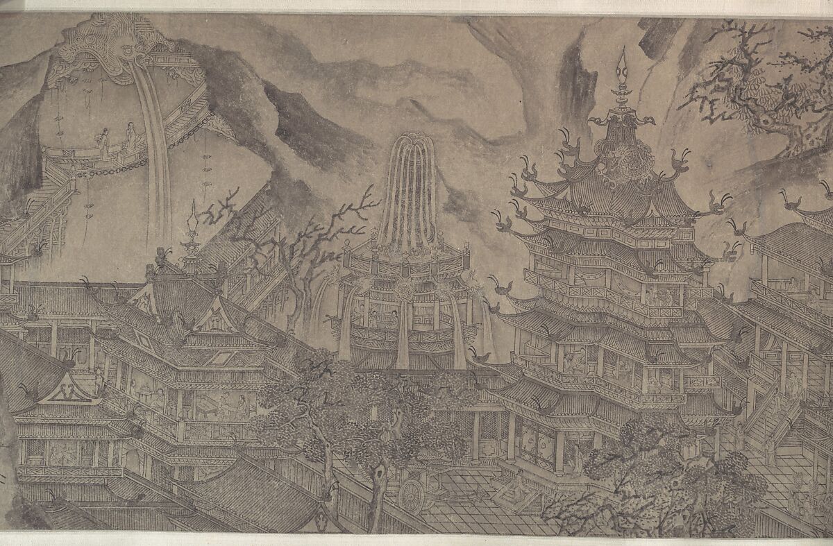 The Daming Palace, Formerly Attributed to Wang Zhenpeng (Chinese, active ca. 1275–1330), Handscroll; ink on paper, China