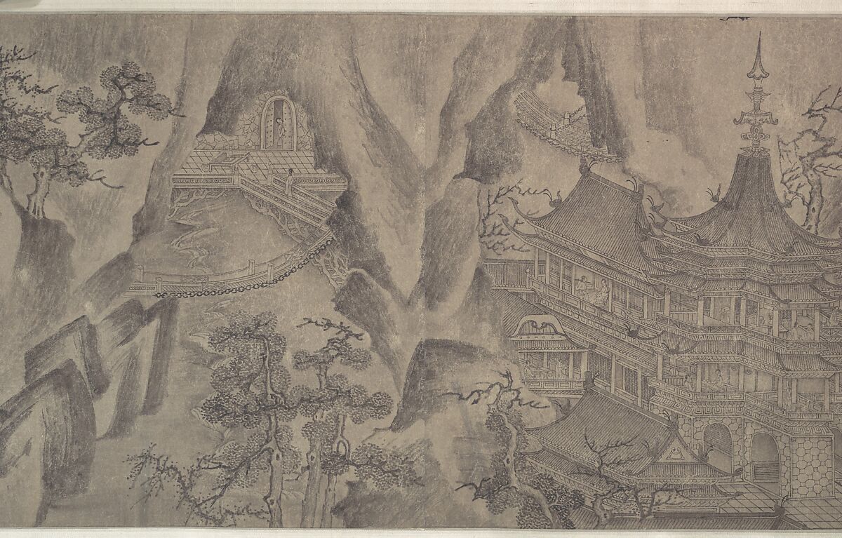The Daming Palace, Formerly Attributed to Wang Zhenpeng (Chinese, active ca. 1275–1330), Handscroll; ink on paper, China