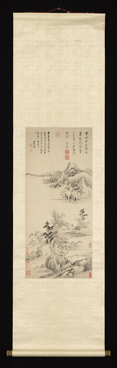 Autumn Mountains, Dong Qichang (Chinese, 1555–1636), Hanging scroll; ink on paper, China