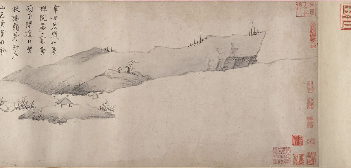 River Scene in Winter, Unidentified artist, Handscroll; ink on paper, China
