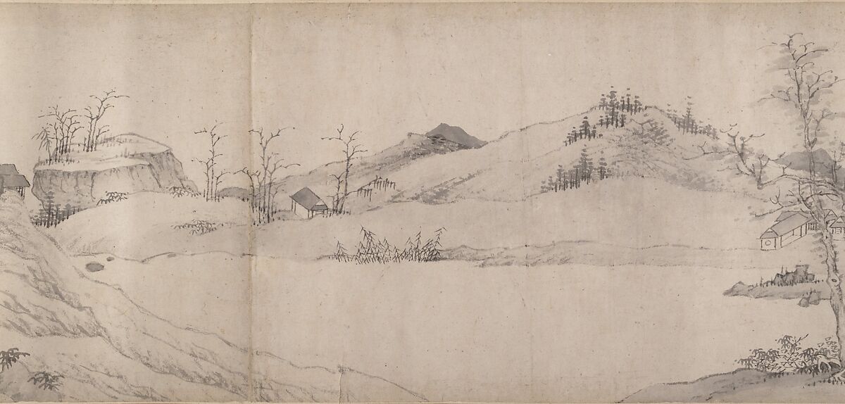 River Scene in Winter, Unidentified artist, Handscroll; ink on paper, China