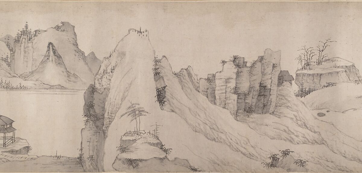 River Scene in Winter, Unidentified artist, Handscroll; ink on paper, China
