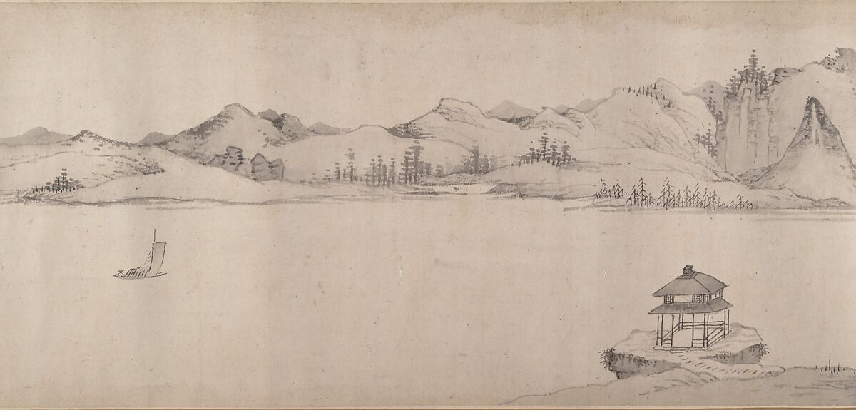River Scene in Winter, Unidentified artist, Handscroll; ink on paper, China
