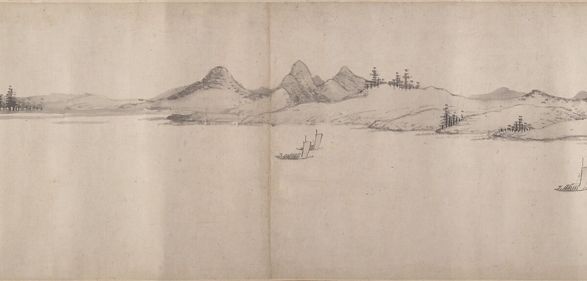 River Scene in Winter, Unidentified artist, Handscroll; ink on paper, China
