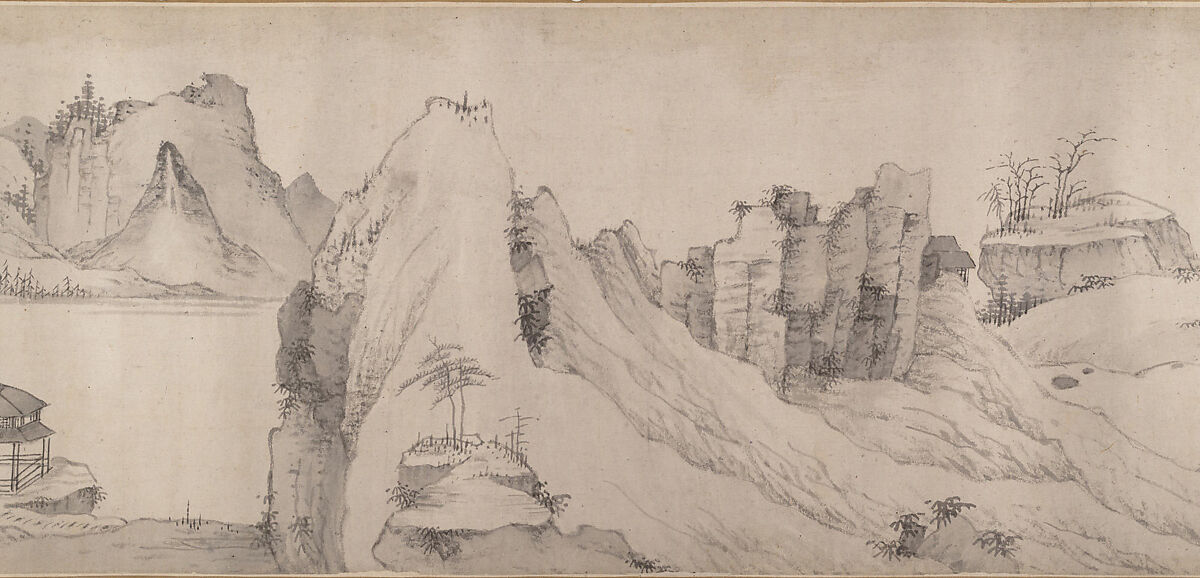 River Scene in Winter, Unidentified artist, Handscroll; ink on paper, China 