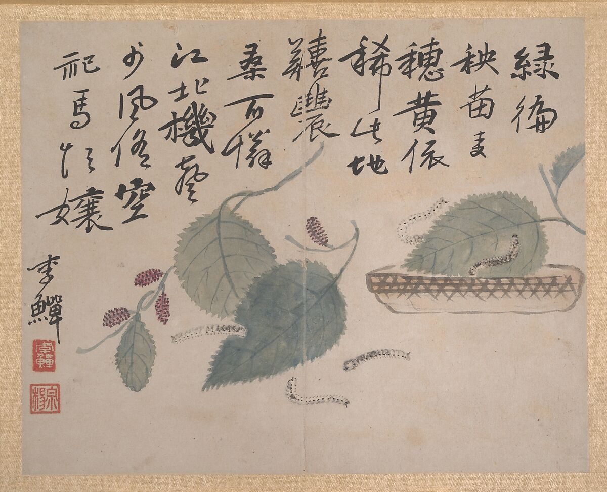Plants and Vegetables, Unidentified artist, Album of eight double leaves; ink and color on paper, China