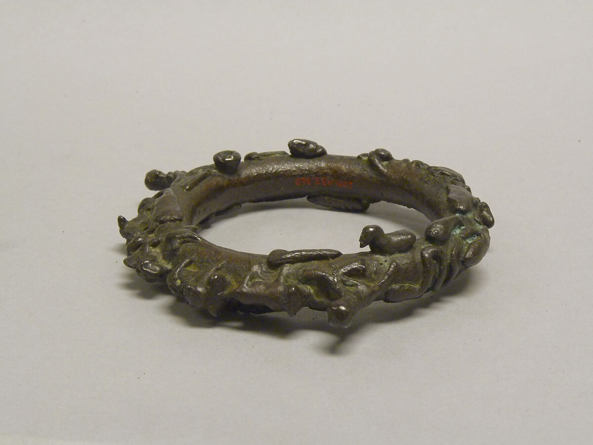 Large Ring with Figural Decoration, Bronze, Vietnam (North, Highlands)