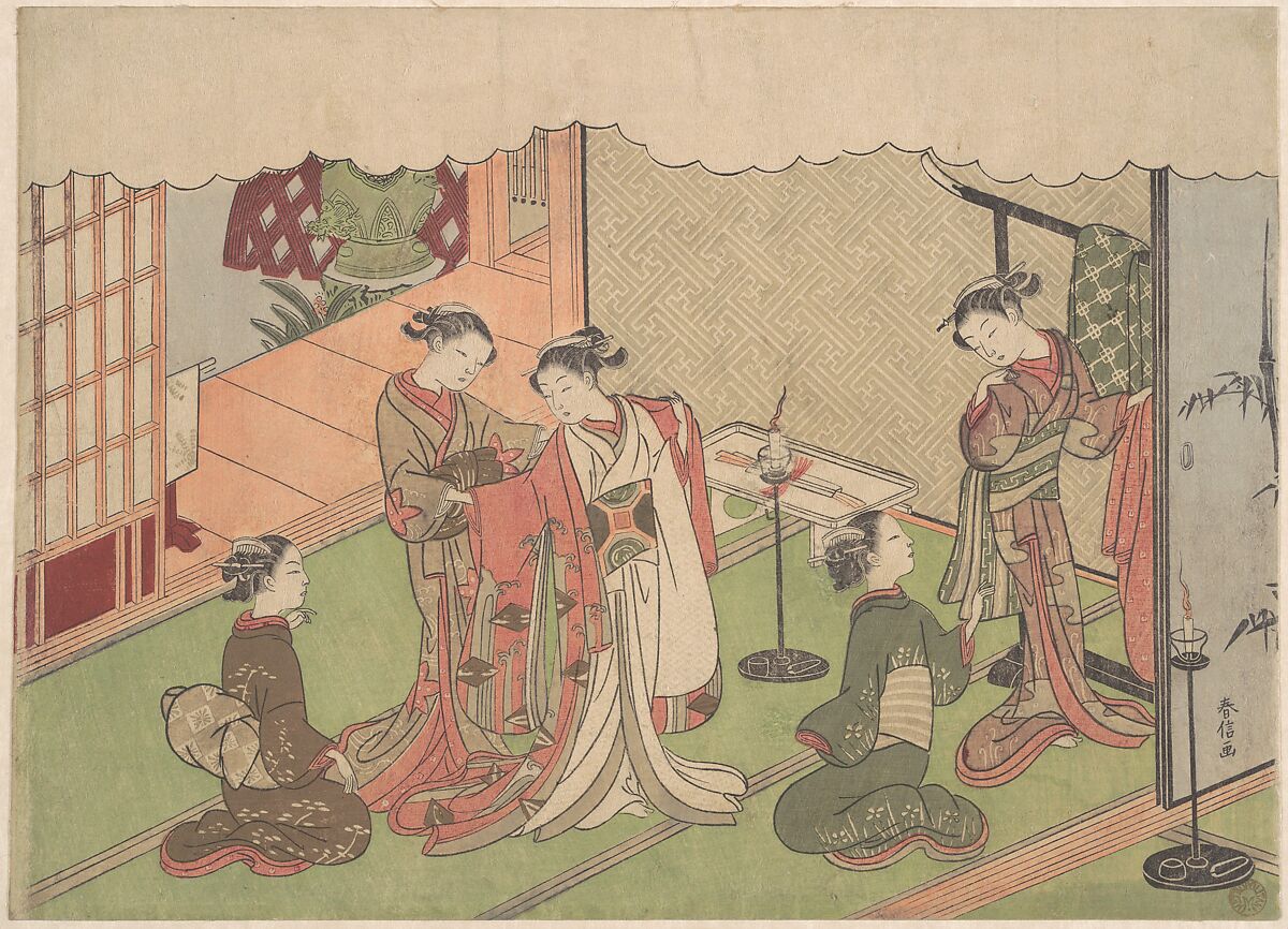 The Marriage Ceremony, Suzuki Harunobu (Japanese, 1725–1770), Woodblock print; ink and color on paper, Japan 
