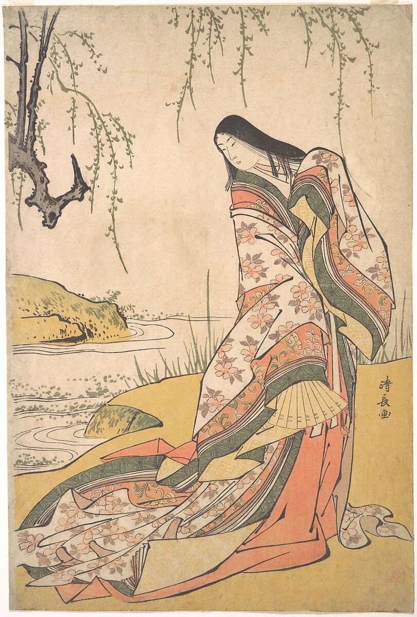 Kanjo: A Court Lady, Torii Kiyonaga (Japanese, 1752–1815), Woodblock print; ink and color on paper, Japan 