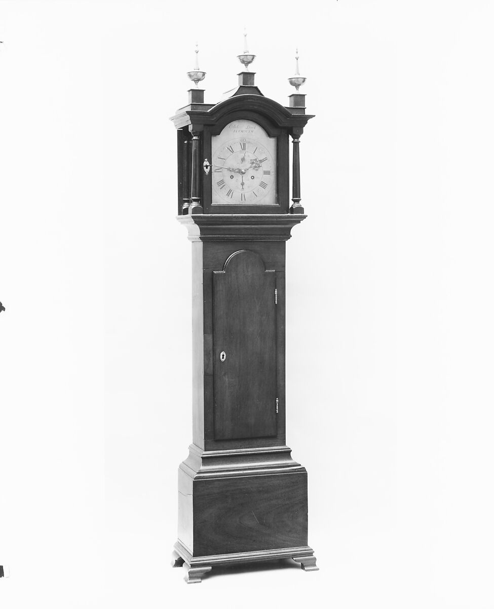 Miniature Tall Clock, Caleb Leach (active ca. 1776–90), Mahogany, oak, maple, white pine, American