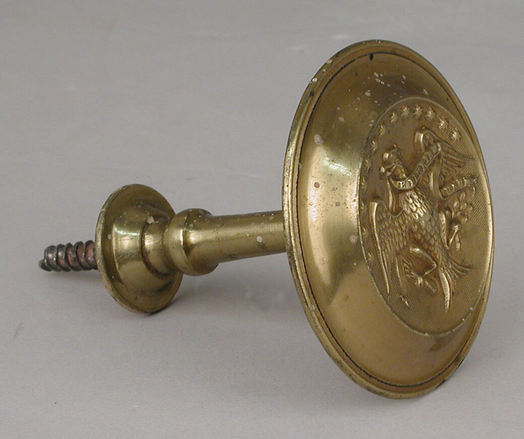 Curtain knob, Brass, probably American