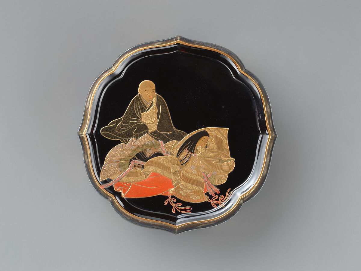 Box depicting Rokkasen (The Six Court Poets), Ganshosai Shunsui (Japanese, 1822–1880), Lacquer with gold hirami, Japan