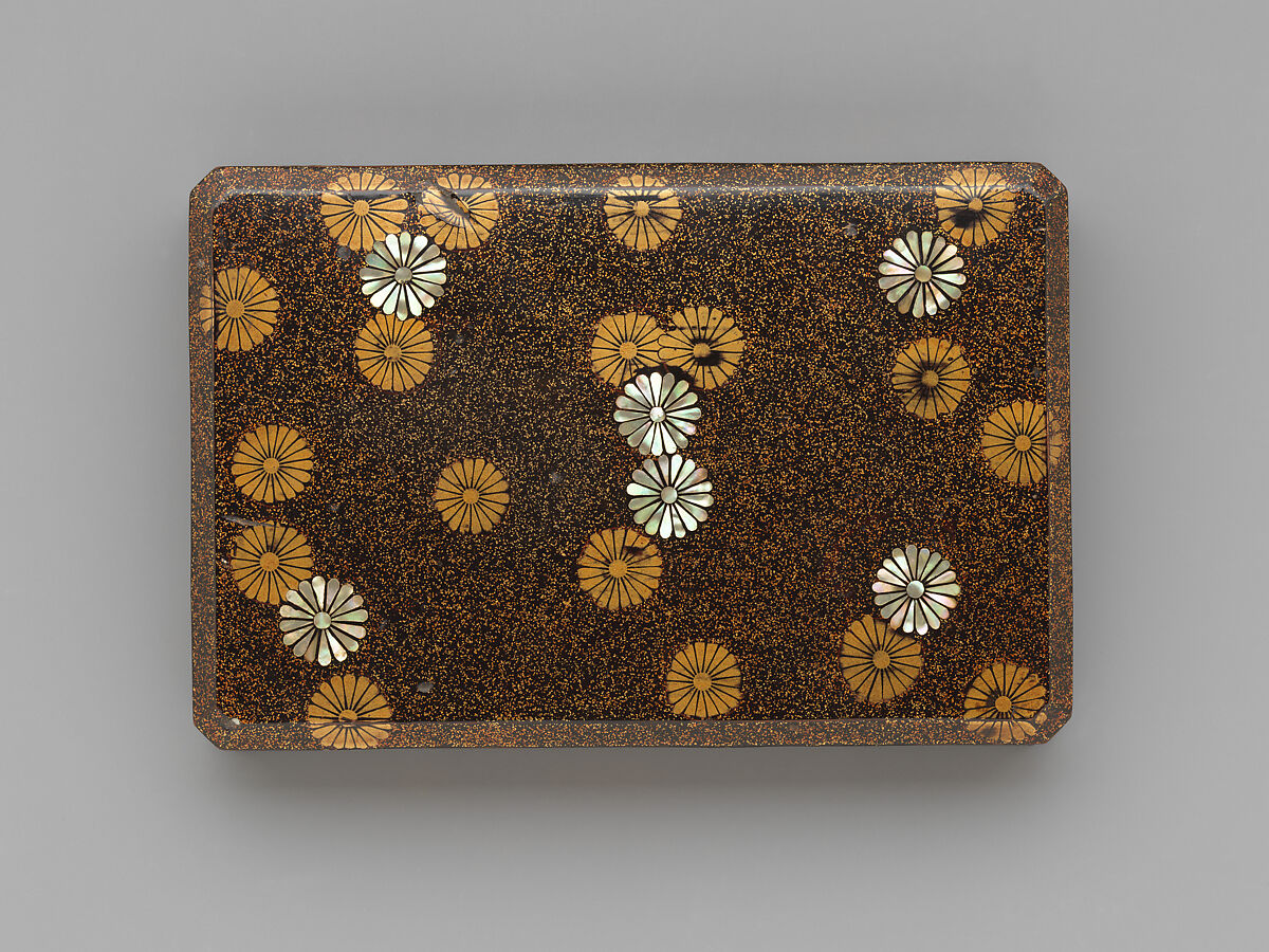 Tea utensil box (chabako), Mother-of-pearl and makie, Japan