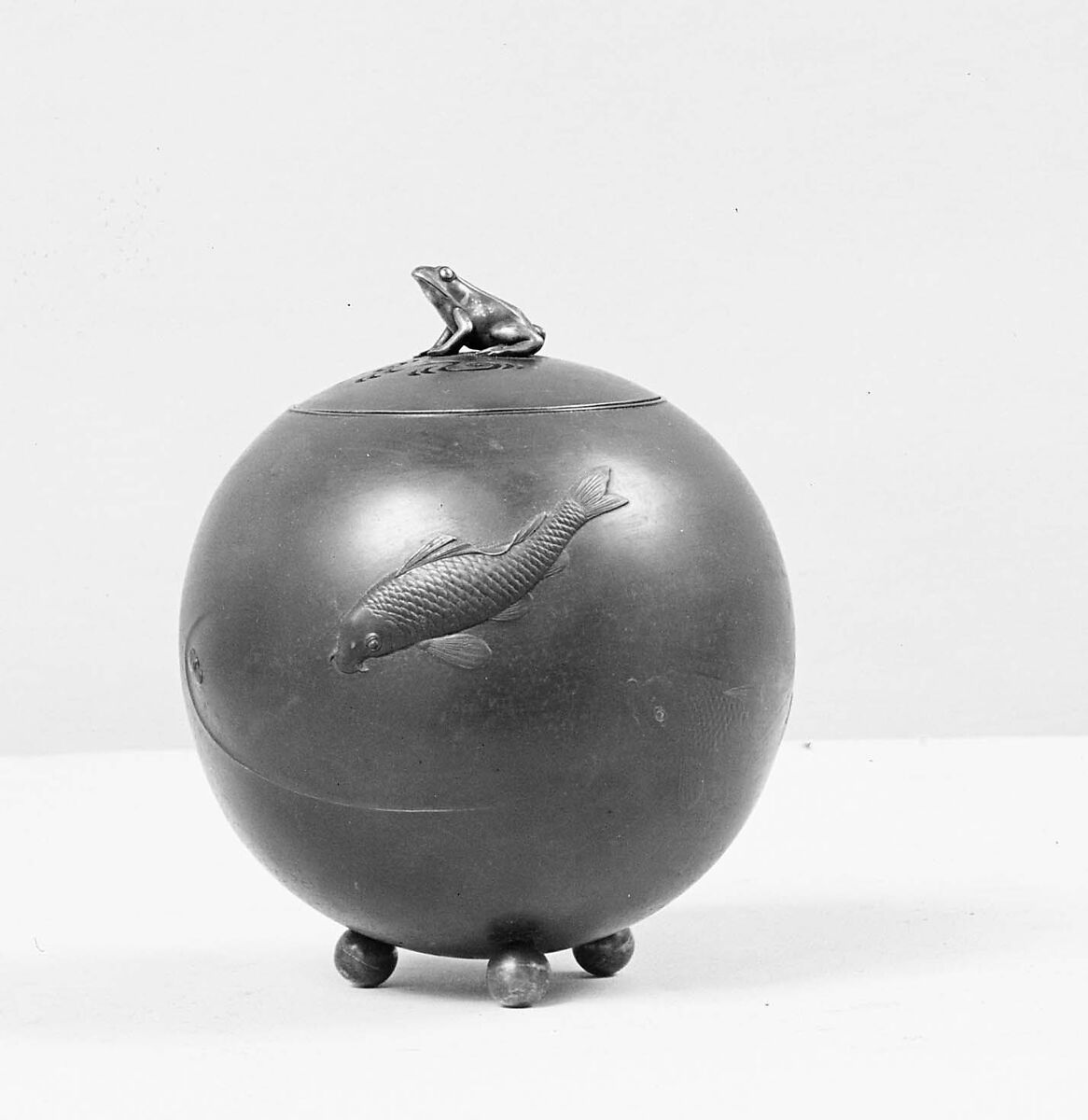 Incense Burner, Bronze inlaid with gold, Japan