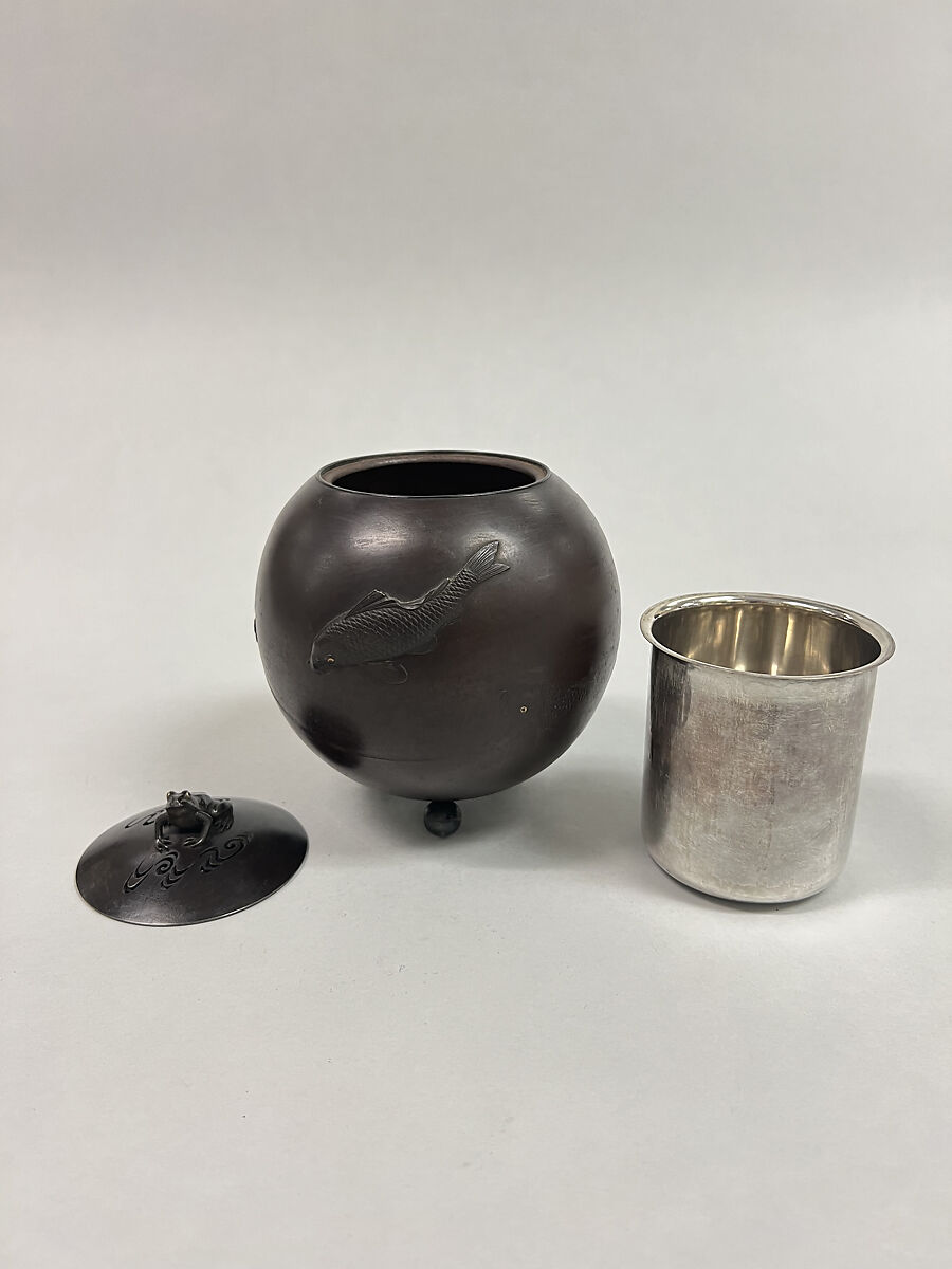 Incense Burner, Bronze inlaid with gold, Japan