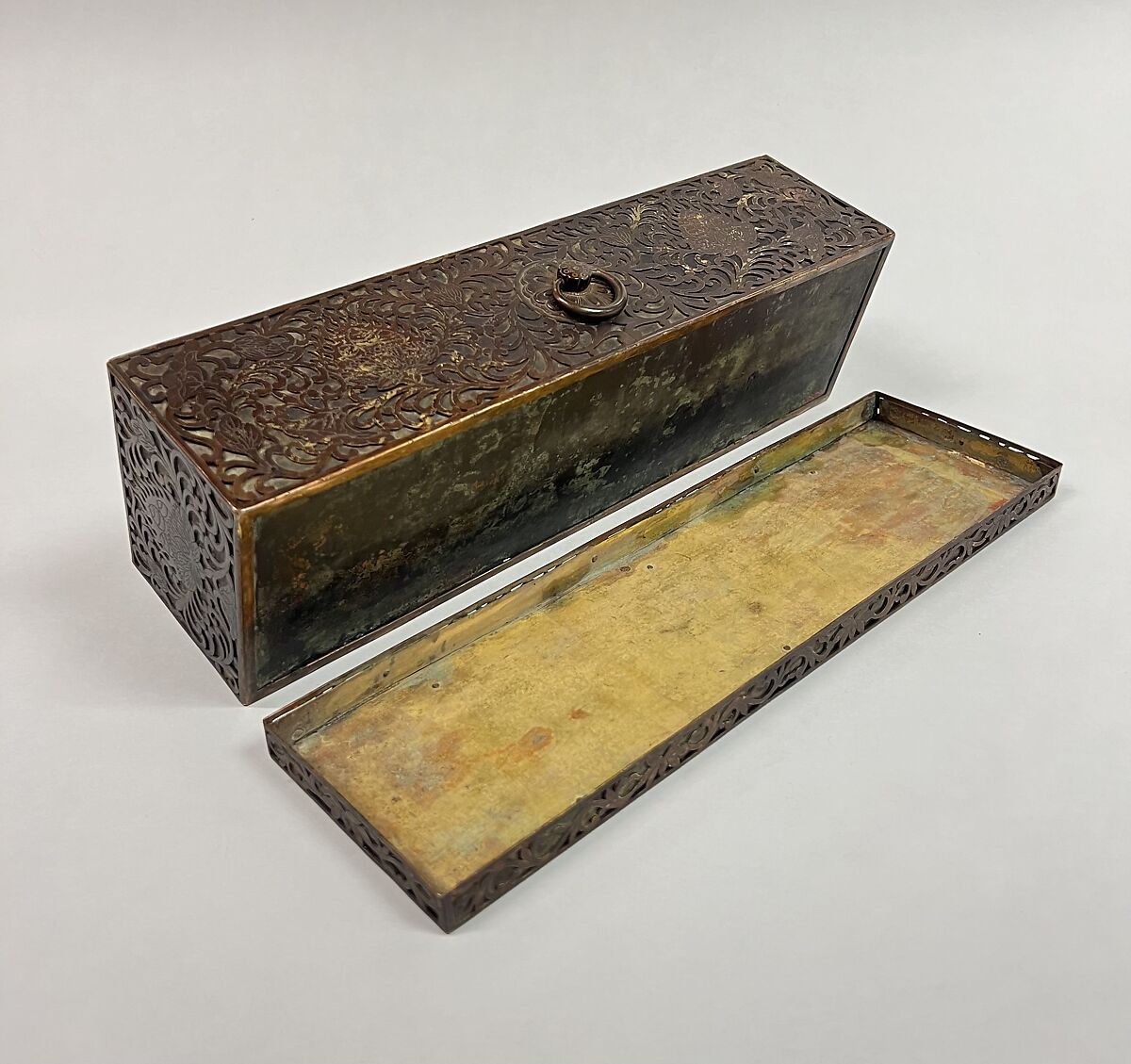 Sutra box, Gilt bronze, Japan