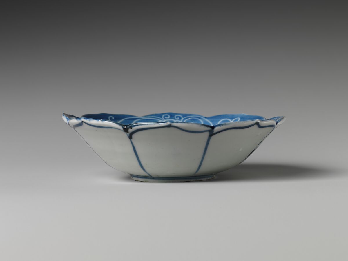 Set of Ten Bowls (Hachi) with Egrets, Porcelain with cobalt blue under transparent glaze (Hizen ware, Arita type), Japan
