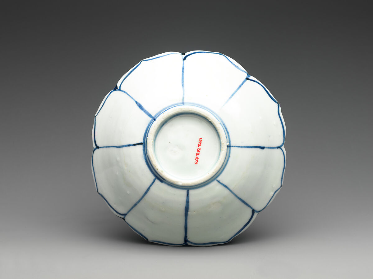 Set of Ten Bowls (Hachi) with Egrets, Porcelain with cobalt blue under transparent glaze (Hizen ware, Arita type), Japan