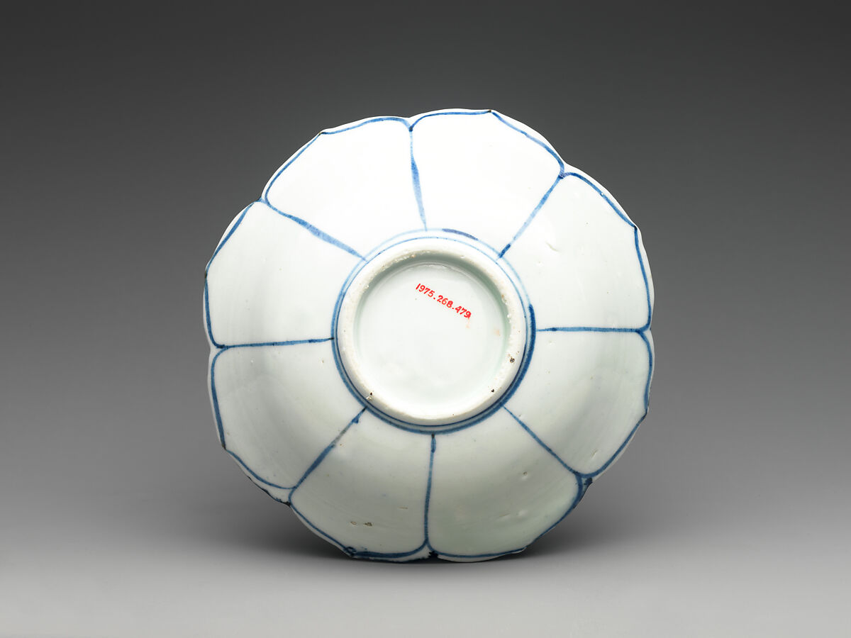 Set of Ten Bowls (Hachi) with Egrets, Porcelain with cobalt blue under transparent glaze (Hizen ware, Arita type), Japan