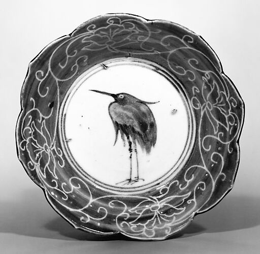 Deep Dish with Egret (from a set of ten)