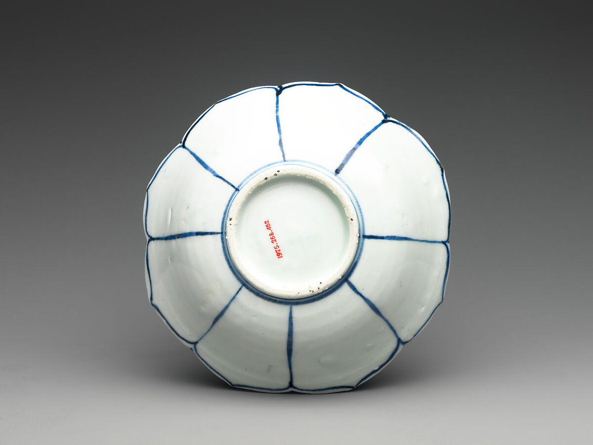 Set of Ten Bowls (Hachi) with Egrets, Porcelain with cobalt blue under transparent glaze (Hizen ware, Arita type), Japan