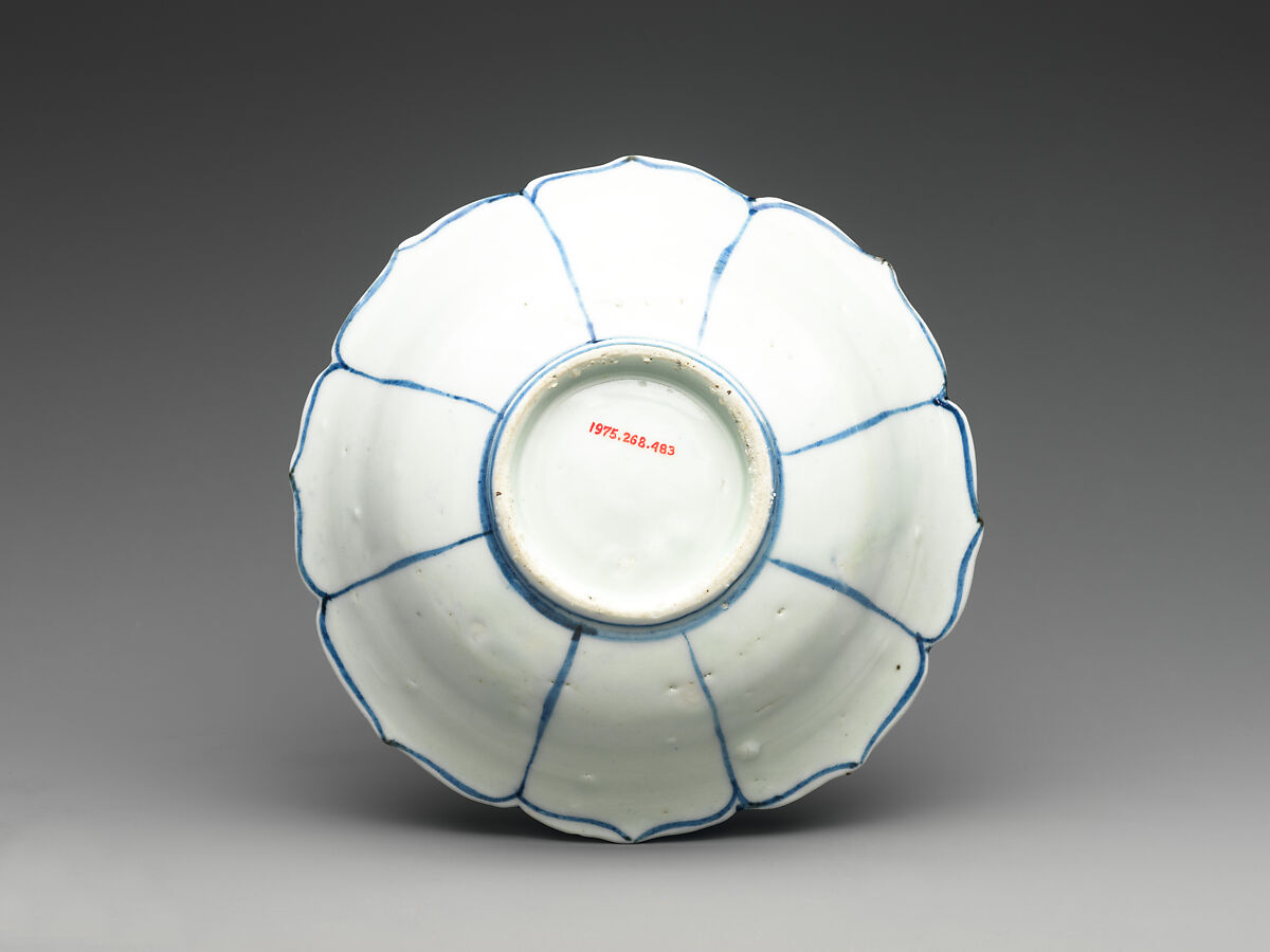 染付白鷺文鉢　10口, Porcelain with cobalt blue under transparent glaze (Hizen ware, Arita type), Japan