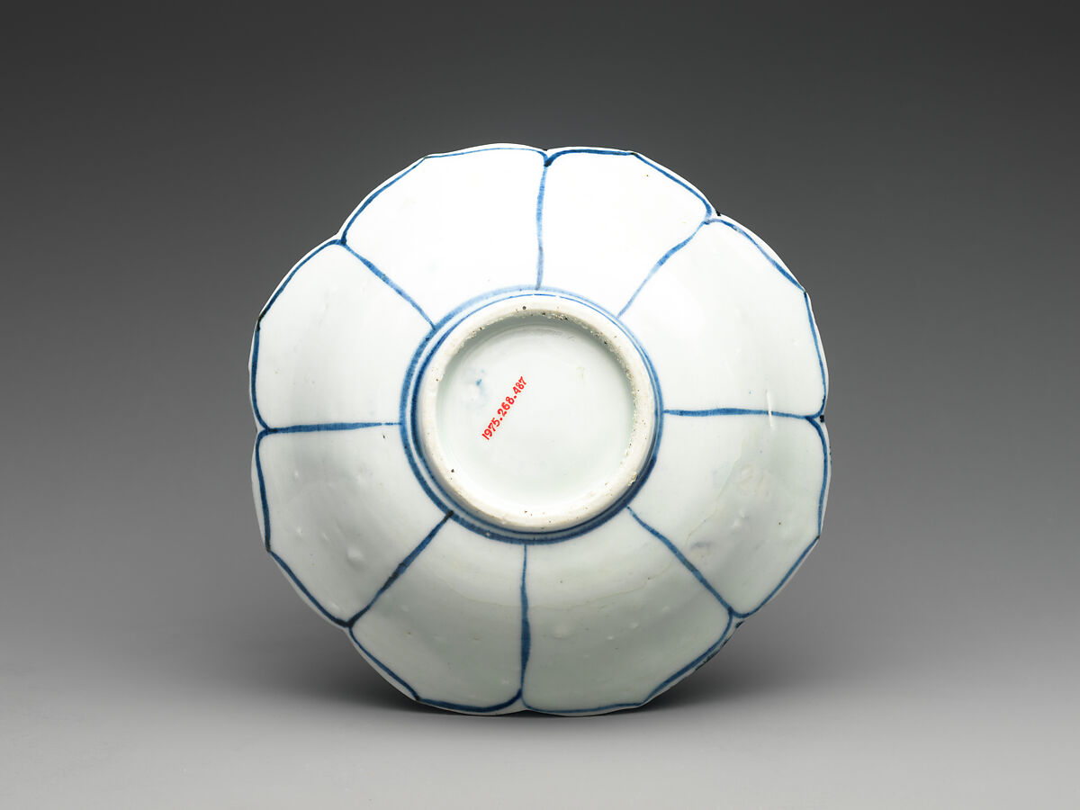 Set of Ten Bowls (Hachi) with Egrets, Porcelain with cobalt blue under transparent glaze (Hizen ware, Arita type), Japan