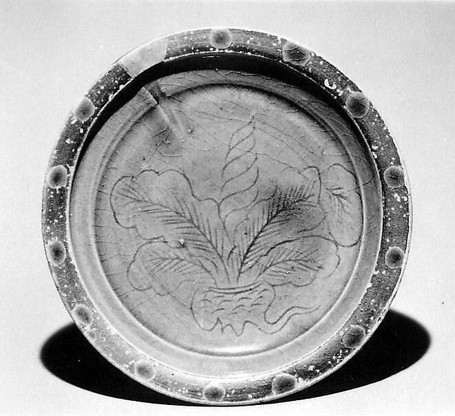 Dish with Turnip Design, Porcelain with celadon and cobalt glaze (Hizen ware), Japan 