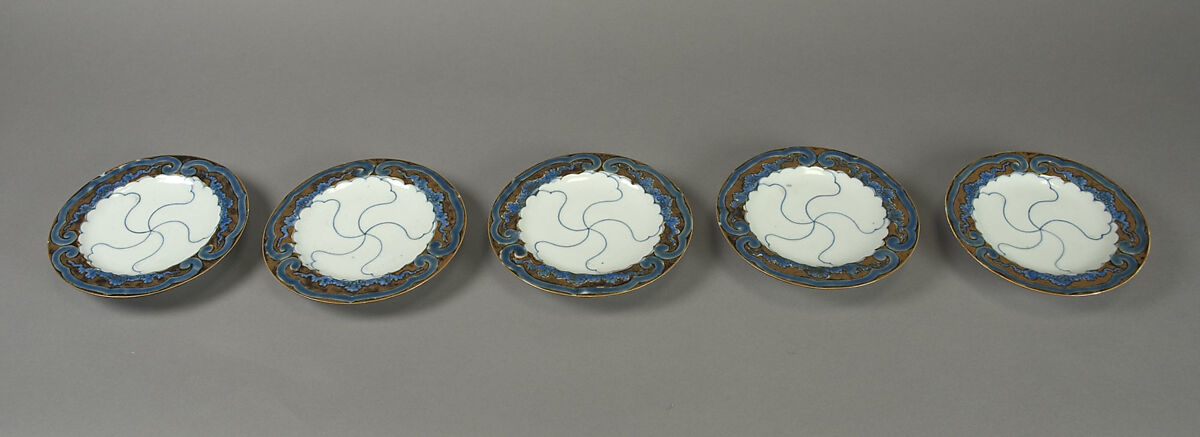 Small Dish, Porcelain with iron glaze and overglaze blue  (Hizen ware, Matsugatani type), Japan 