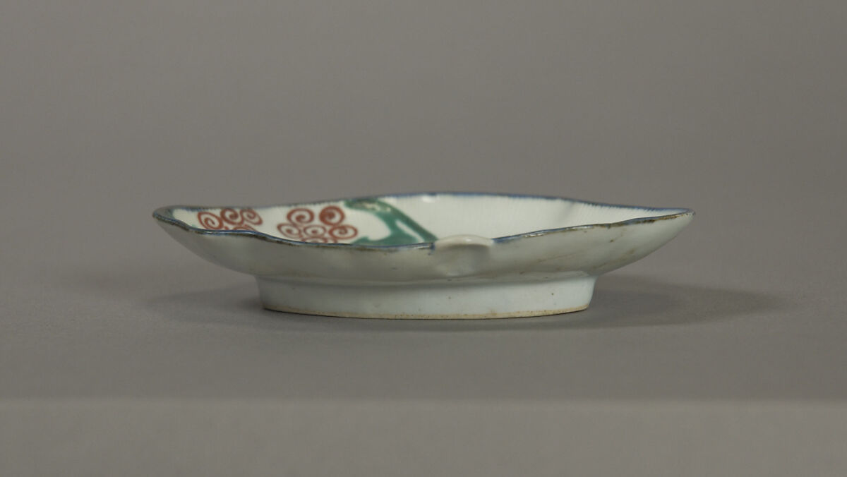 Small Dish (Kozara) with Stylized Flowers and Ferns, Porcelain with polychrome enamels over transparent glaze (Hizen ware, Arita type), Japan