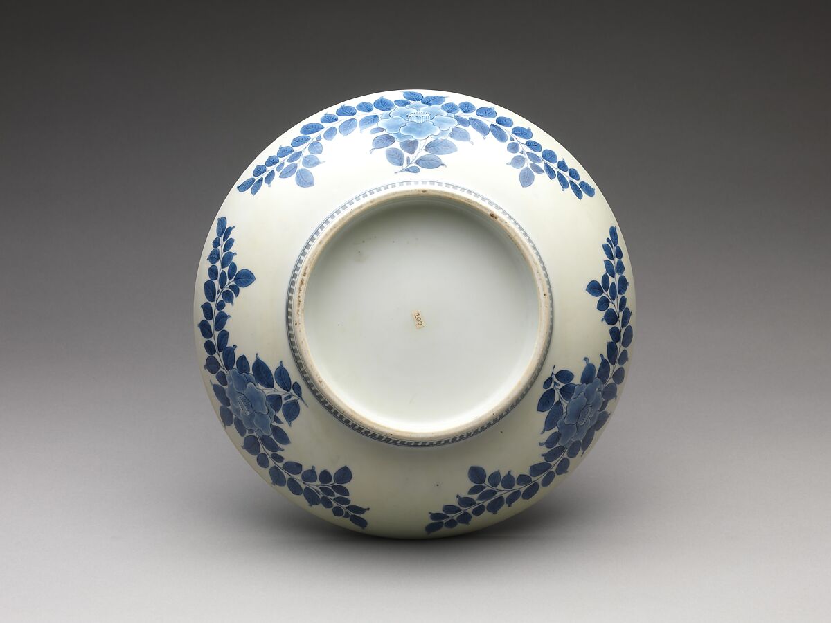 Dish with Bush Clover Design, Porcelain painted with overglaze enamels (Hizen ware, Nabeshima type), Japan