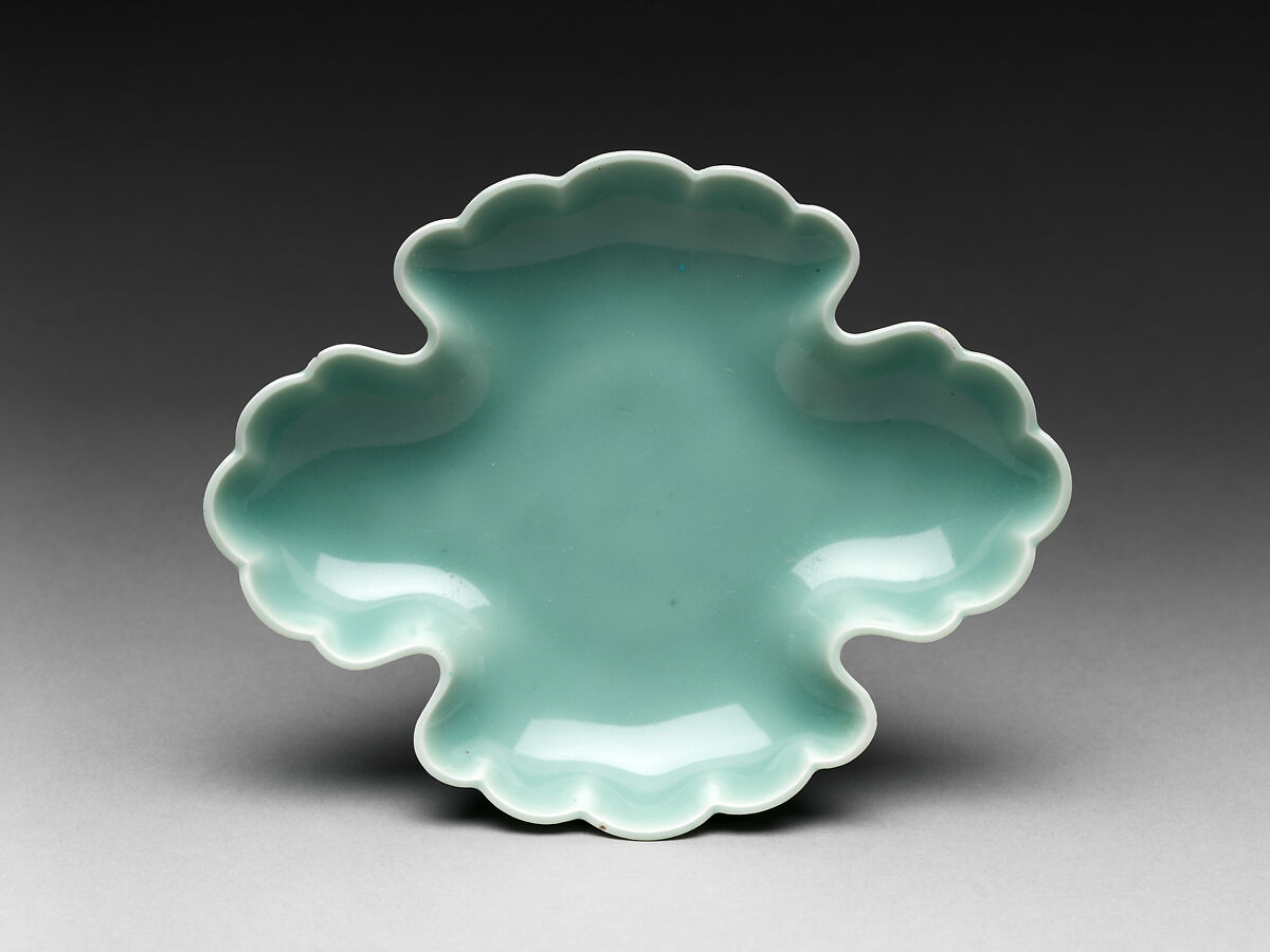 Lobed Dish, Porcelain with celadon glaze (Hizen ware; Nabeshima type), Japan 