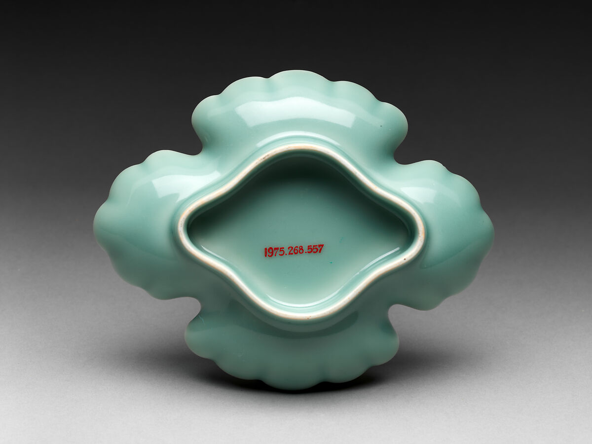 Lobed Dish, Porcelain with celadon glaze (Hizen ware; Nabeshima type), Japan