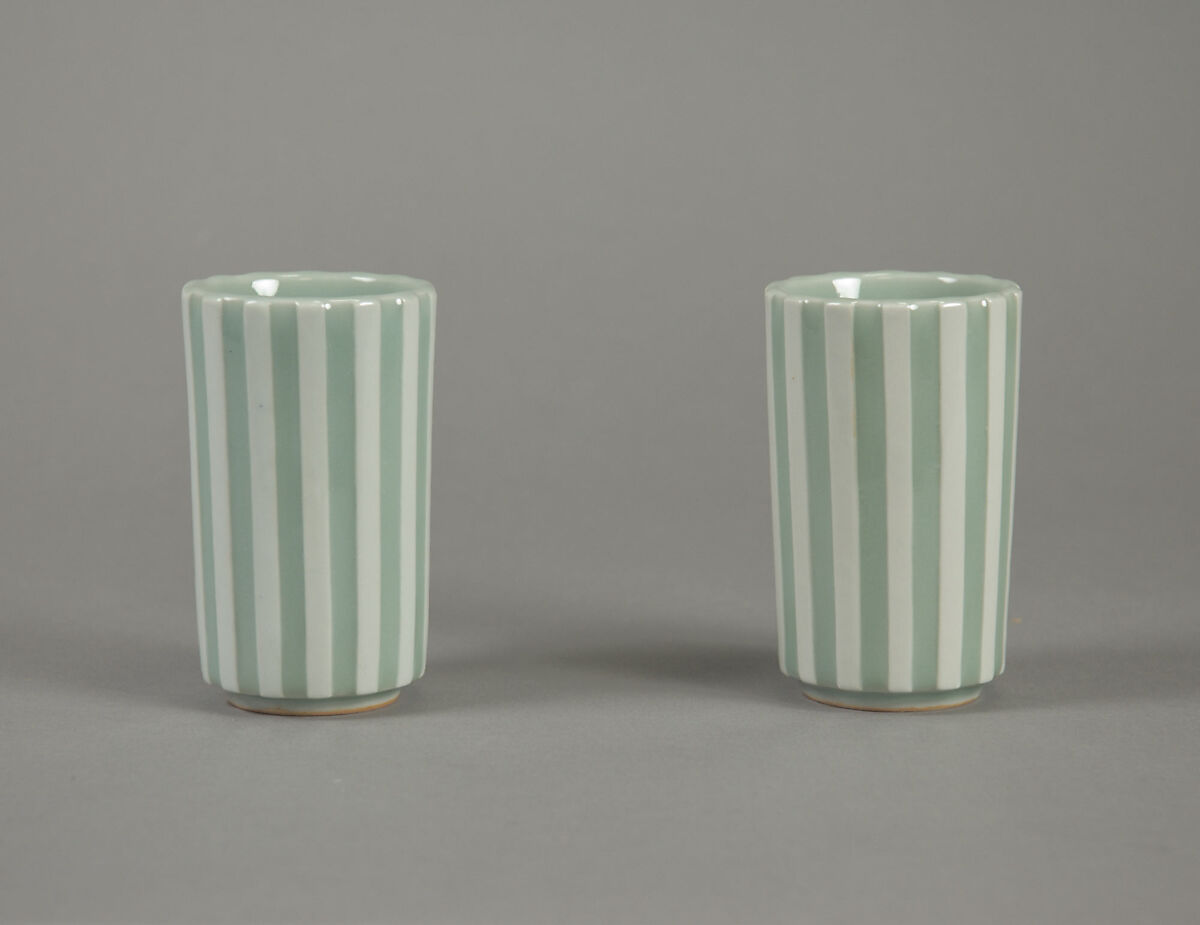 Cup with Striped Design, Porcelain with underglaze blue decoration (Hizen ware, Nabeshima type), Japan 