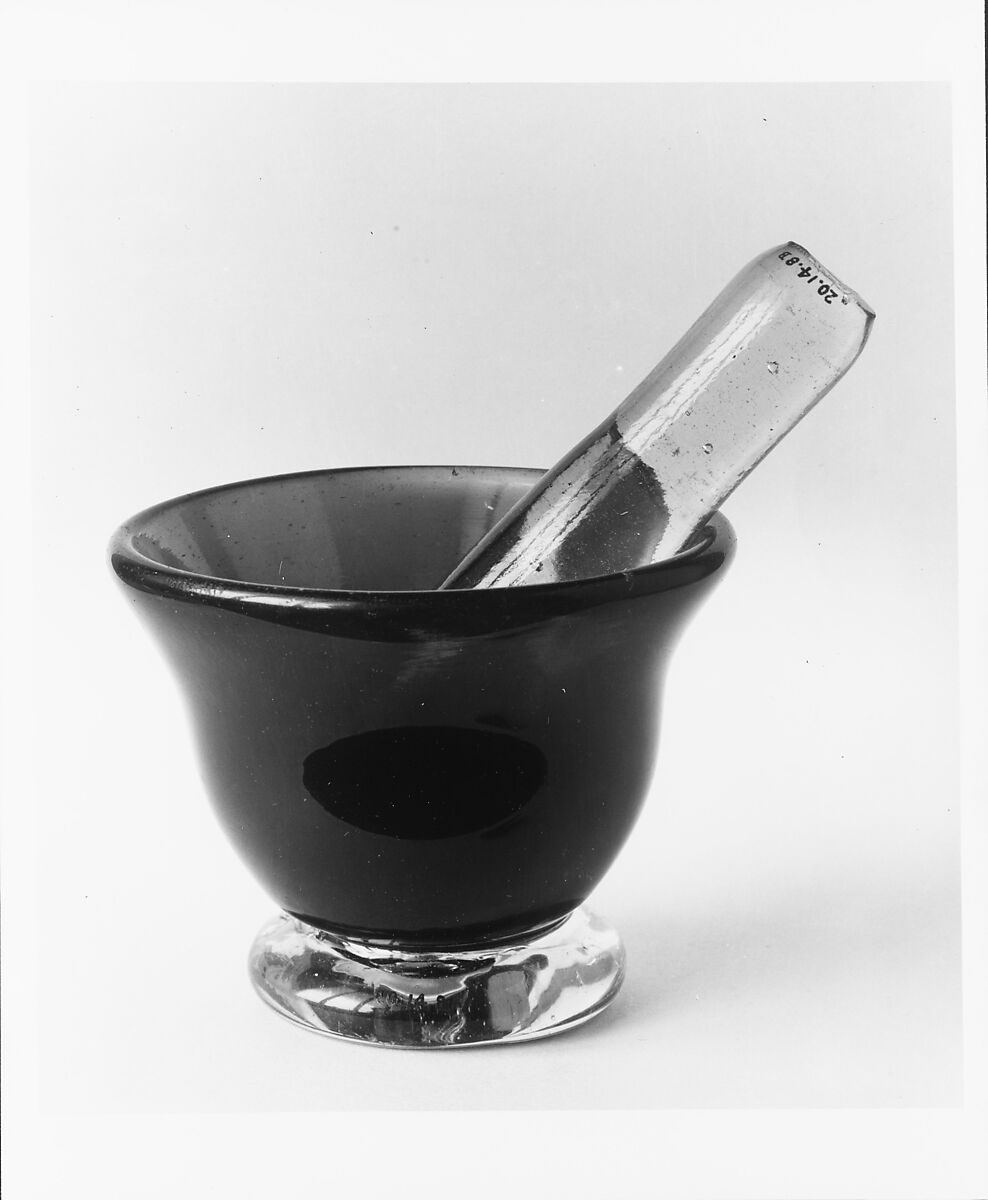 Mortar and Pestle, Free-blown glass, American 