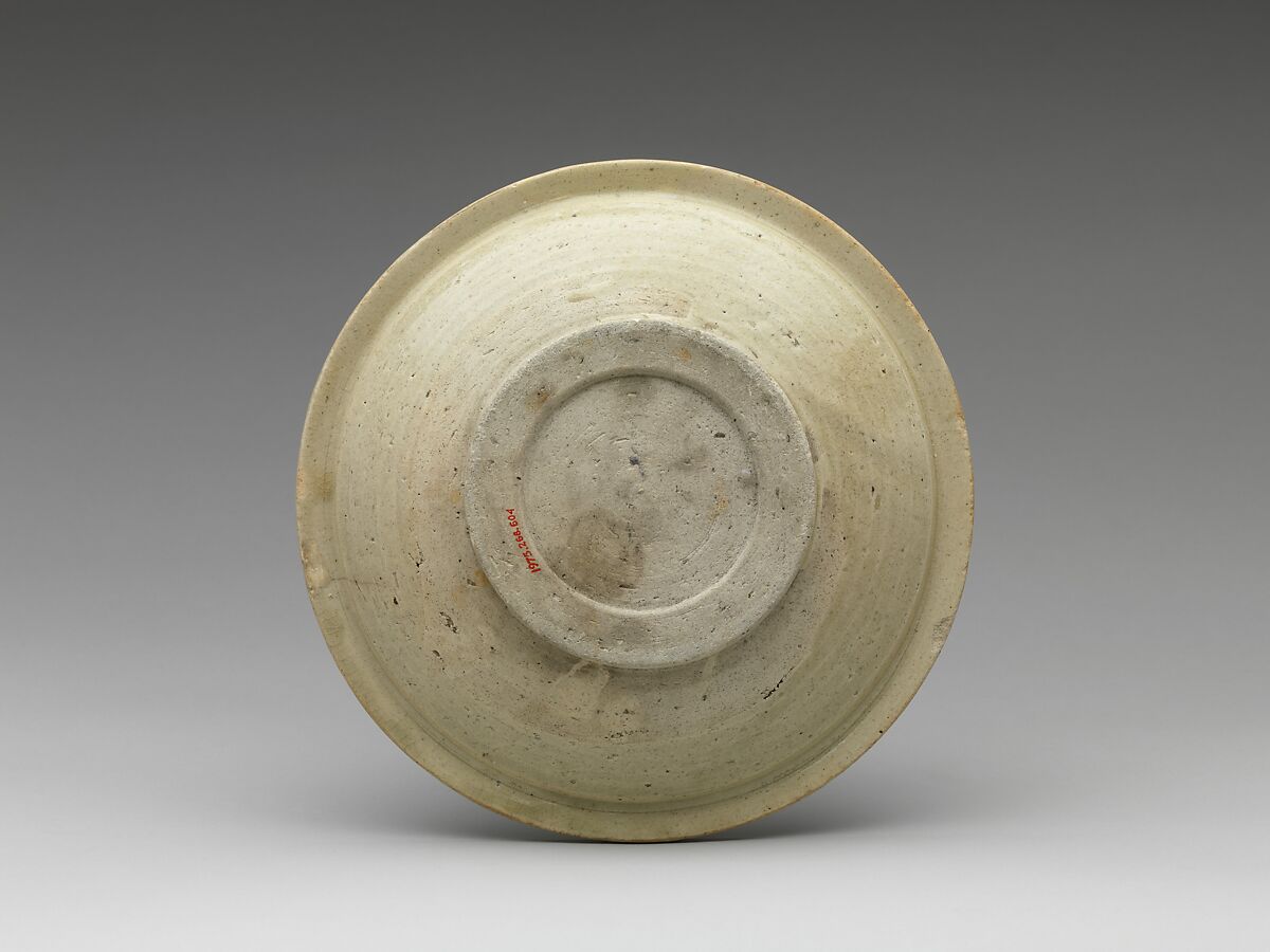 Ishizara with Stylized Human Face, Stoneware with iron brown and cobalt blue under transparent glaze (Seto ware), Japan
