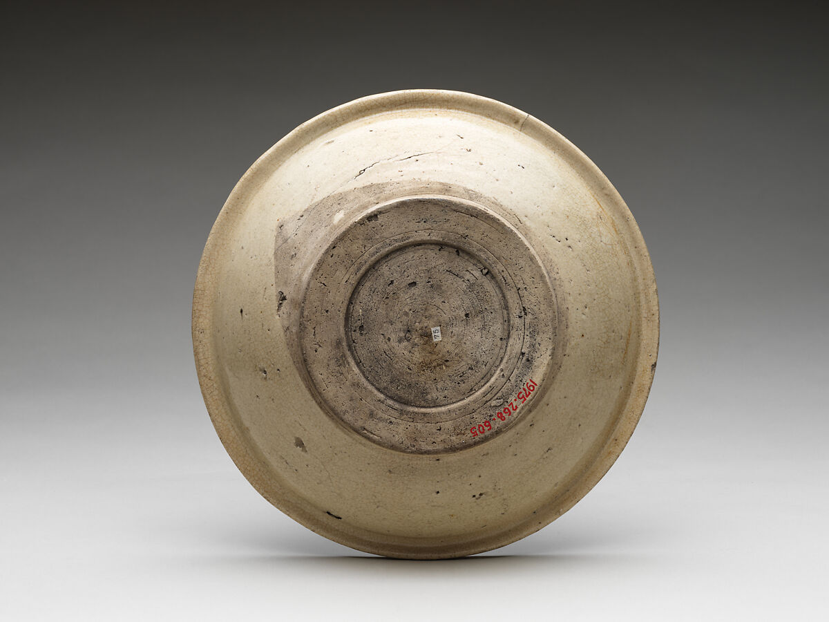 Ishizara with Maple Leaves Drifting on a Stream, Stoneware with iron brown and cobalt blue under transparent glaze (Seto ware), Japan