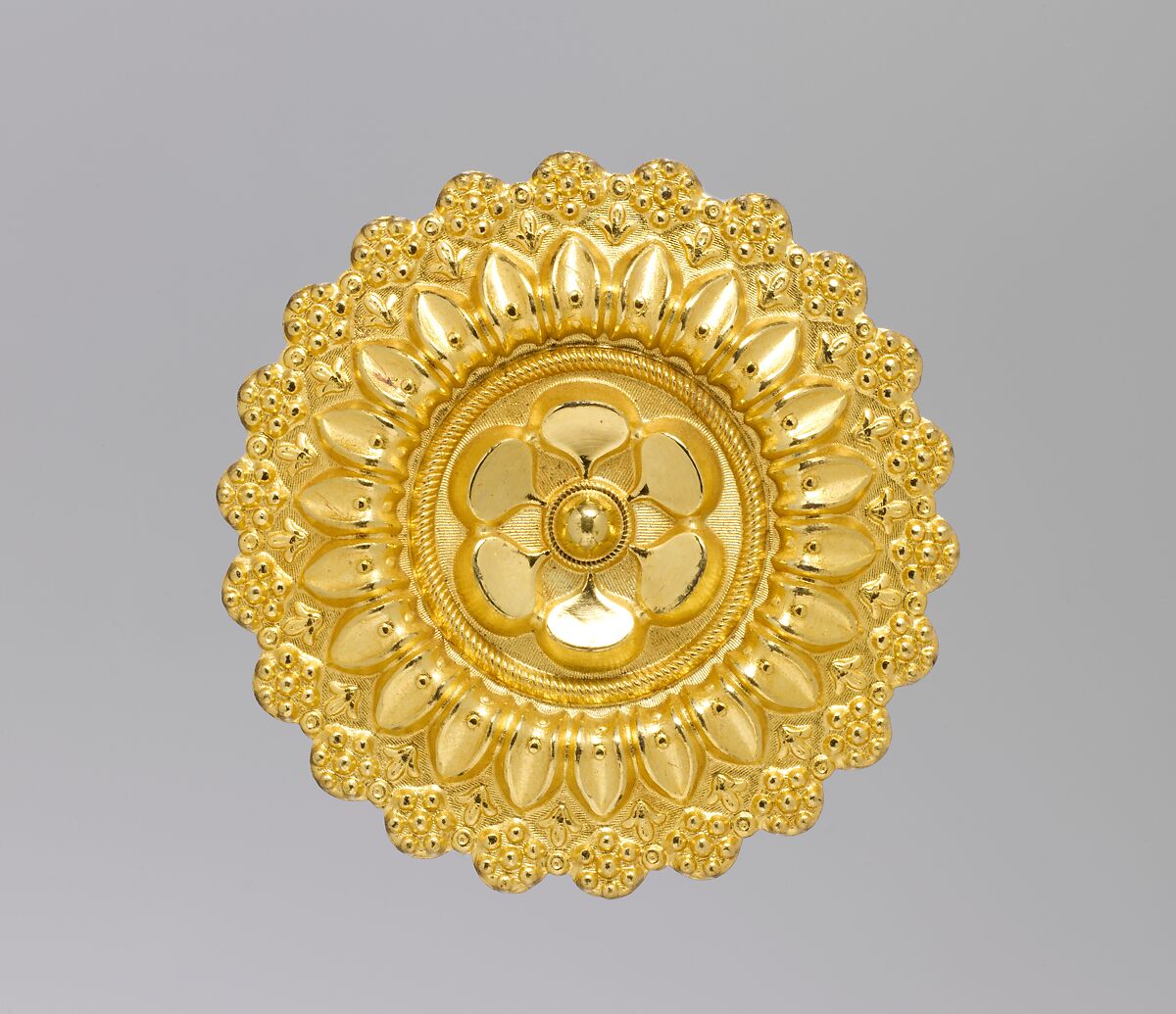 Curtain tie-back, Henry Kellam Hancock (1816–1851), Stamped brass, lacquer 