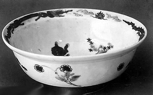 Bowl, White porcelain decorated enamels (Arita ware, Kakiemon style), Japan 