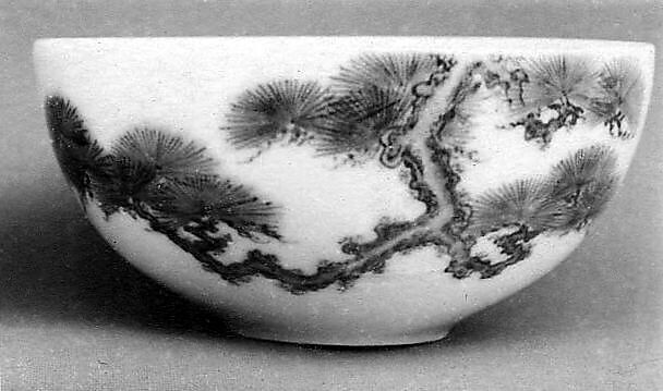 Bowl, White porcelain decorated with blue under the glaze (Hirado ware), Japan 