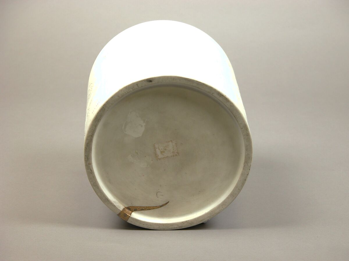 Water Jar with Dragon, Mount Fuji, Kirin, Cockerels, and Auspicious Motifs, White biscuit earthenware decorated in relief (Hirado ware), Japan