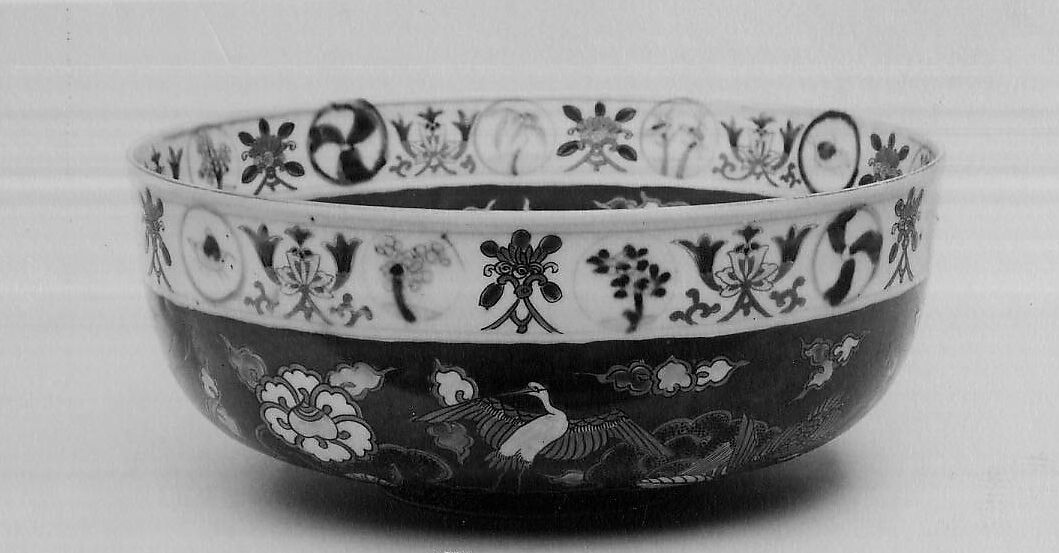 Bowl, Porcelain decorated in blue, green, red-orange and gilt  (Arita ware, Imari style), Japan 