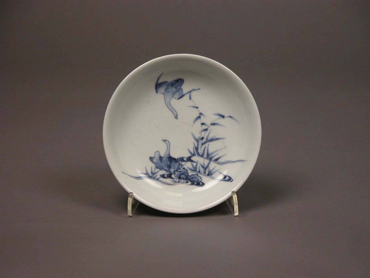 Small Saucer, White porcelain decorated with blue under the glaze (Hirado ware), Japan 