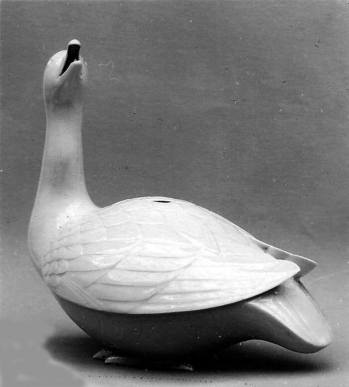 Censer In Form of a Goose, Pure white porcelain (Hirado ware), Japan 