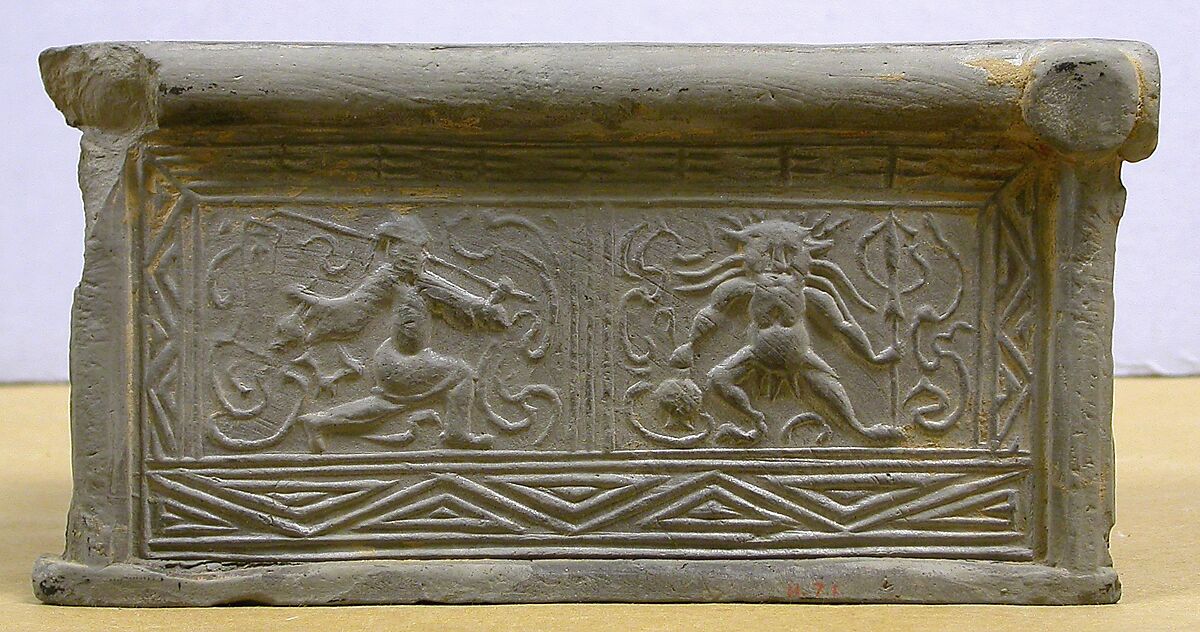 Model of a Wellhead, Green unglazed pottery, China