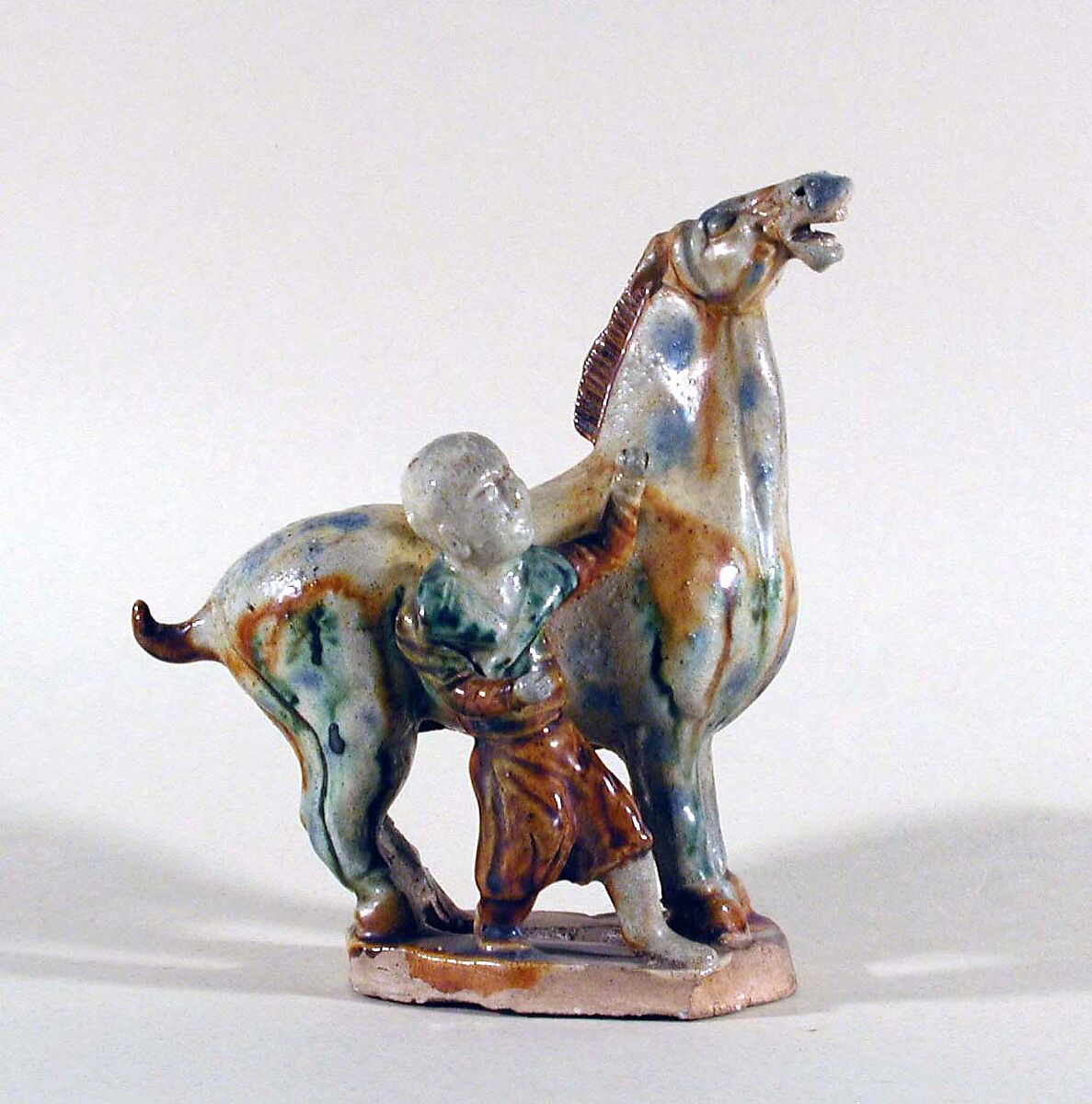 Horse and boy, Earthenware with three-color (sancai) glaze, China 