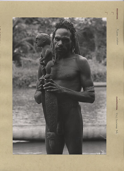 Ndanim of Omadesep Holding a Paint Vessel (jifoi), Photographed by Michael Clark Rockefeller, Gelatin silver print