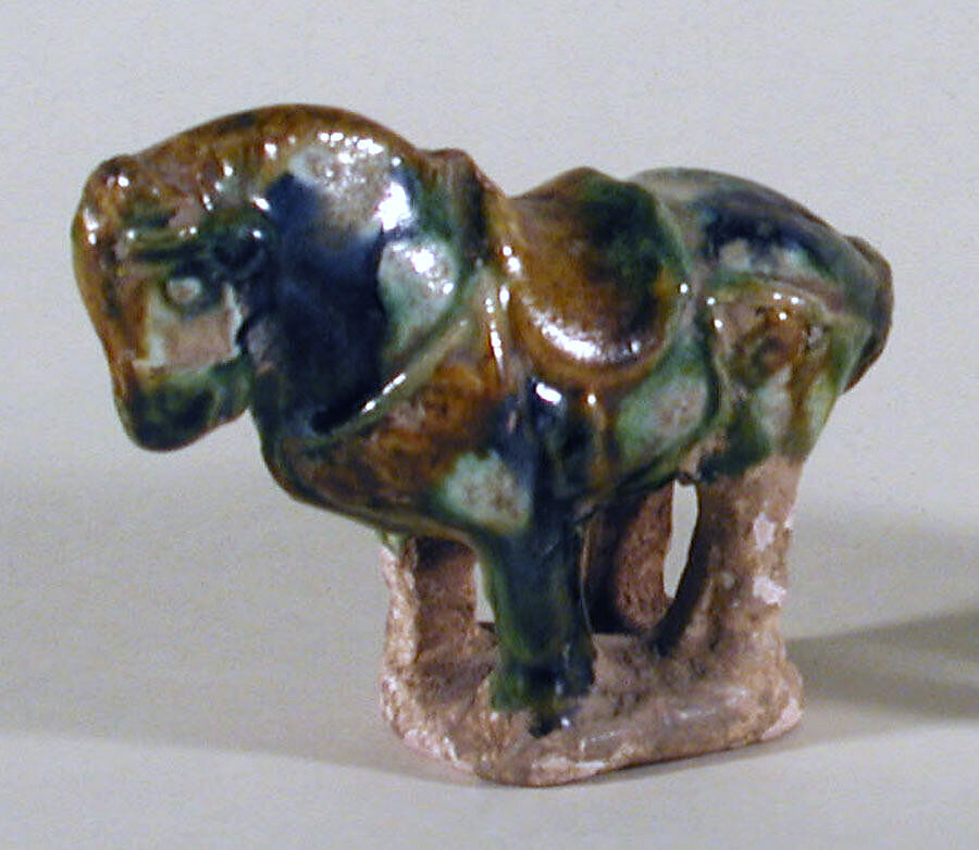 Horse, Earthenware with three color (sancai) glaze, China 
